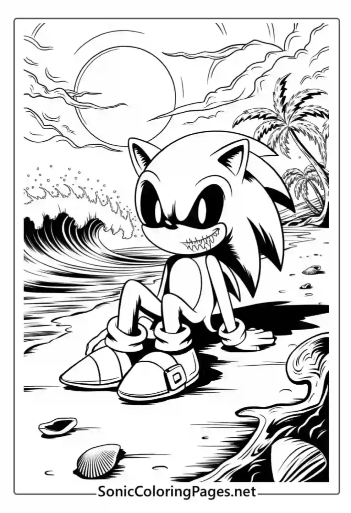 Sonic Exe Coloring Pages Sheet 01 - soniccoloringpages.net