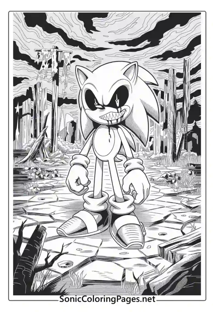 Sonic Exe Coloring Pages Sheet 03 - soniccoloringpages.net