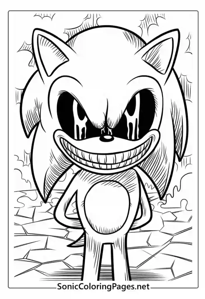 Sonic Exe Coloring Pages Sheet 08 - soniccoloringpages.net