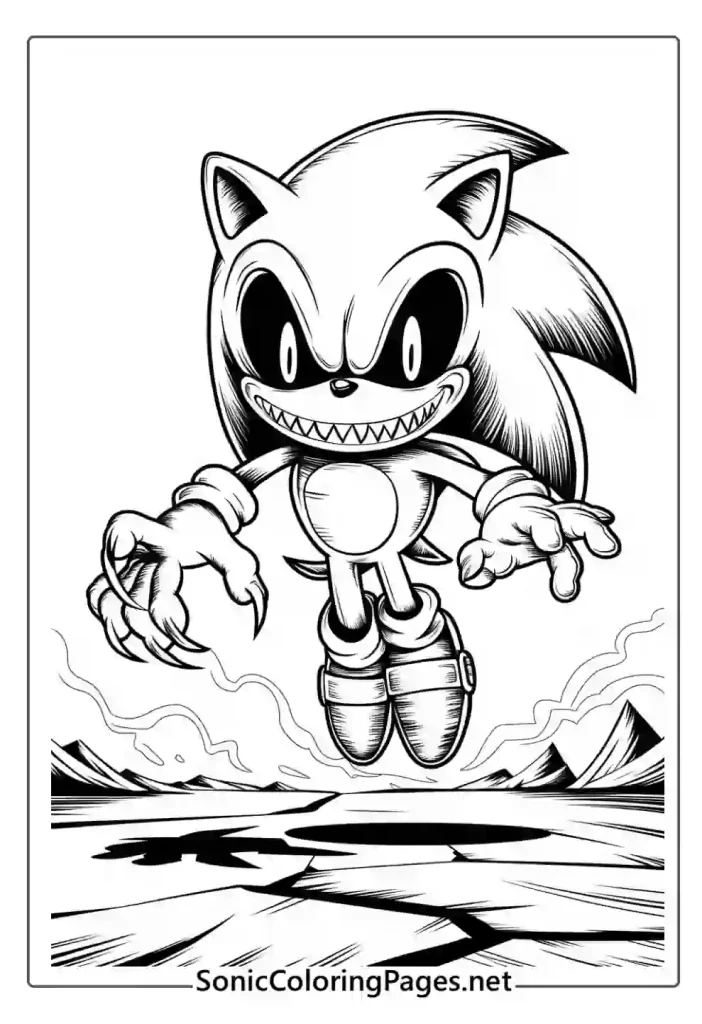 Sonic Exe Coloring Pages Sheet 11 - soniccoloringpages.net