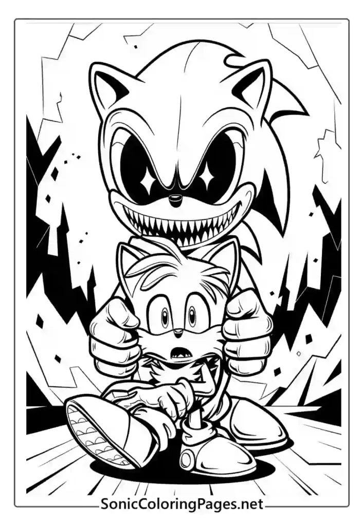 Sonic Exe Coloring Pages Sheet 12 - soniccoloringpages.net