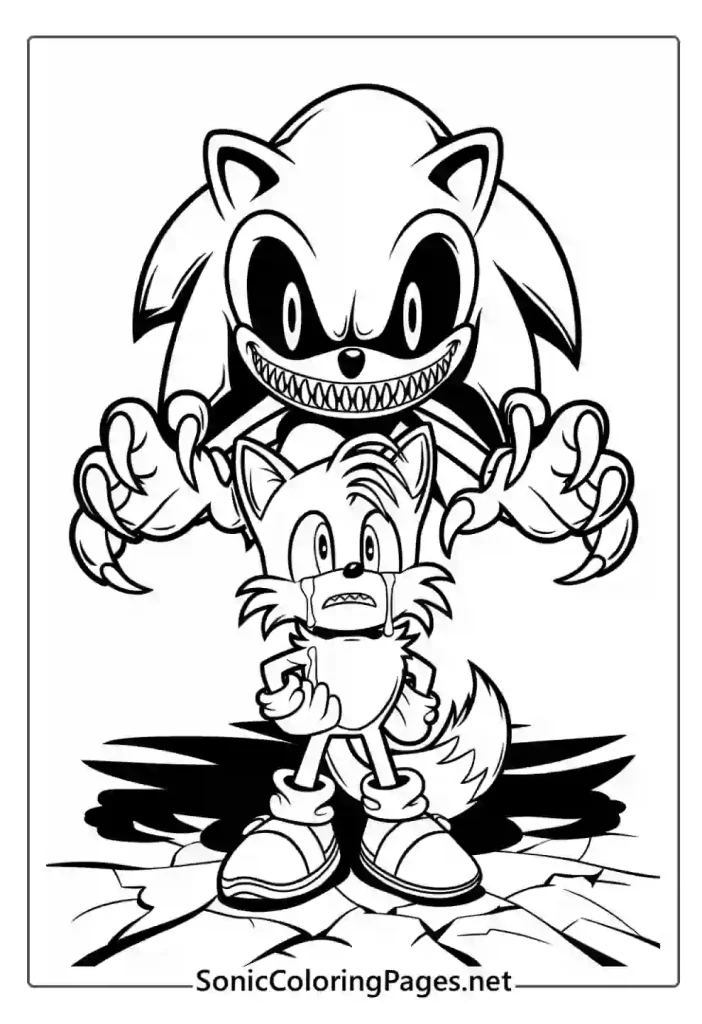 Sonic Exe Coloring Pages Sheet 14 - soniccoloringpages.net