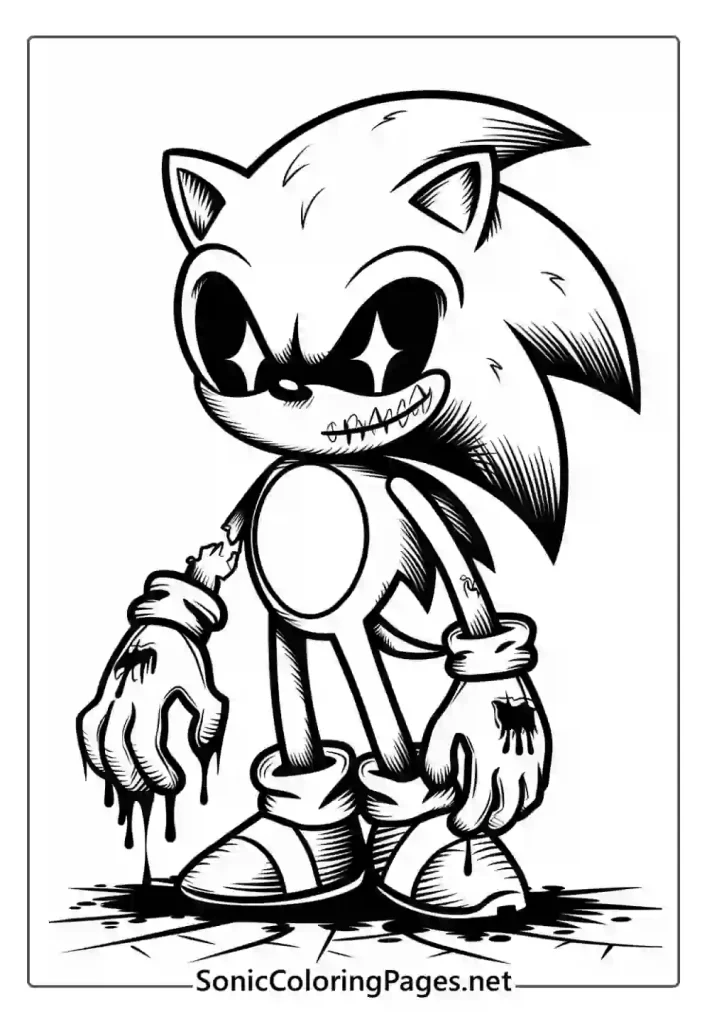 Sonic Exe Coloring Pages Sheet 16 - soniccoloringpages.net
