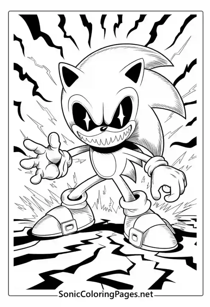 Sonic Exe Coloring Pages Sheet 17 - soniccoloringpages.net