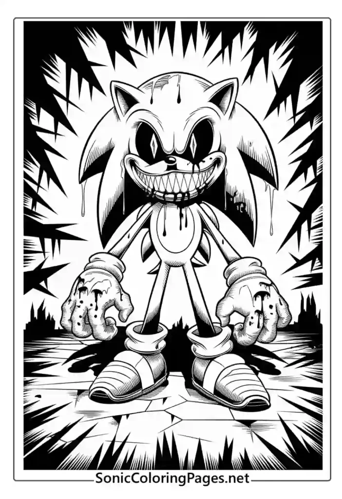 Sonic Exe Coloring Pages Sheet 19 - soniccoloringpages.net