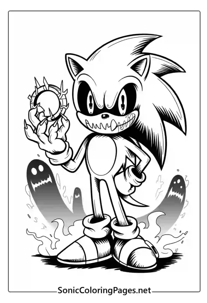 Sonic Exe Coloring Pages Sheet 20 - soniccoloringpages.net