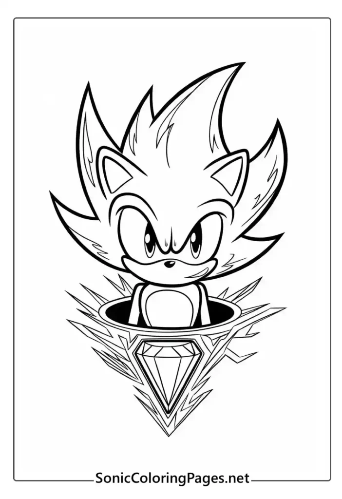 Super Sonic Coloring Pages PDF Sheet 15