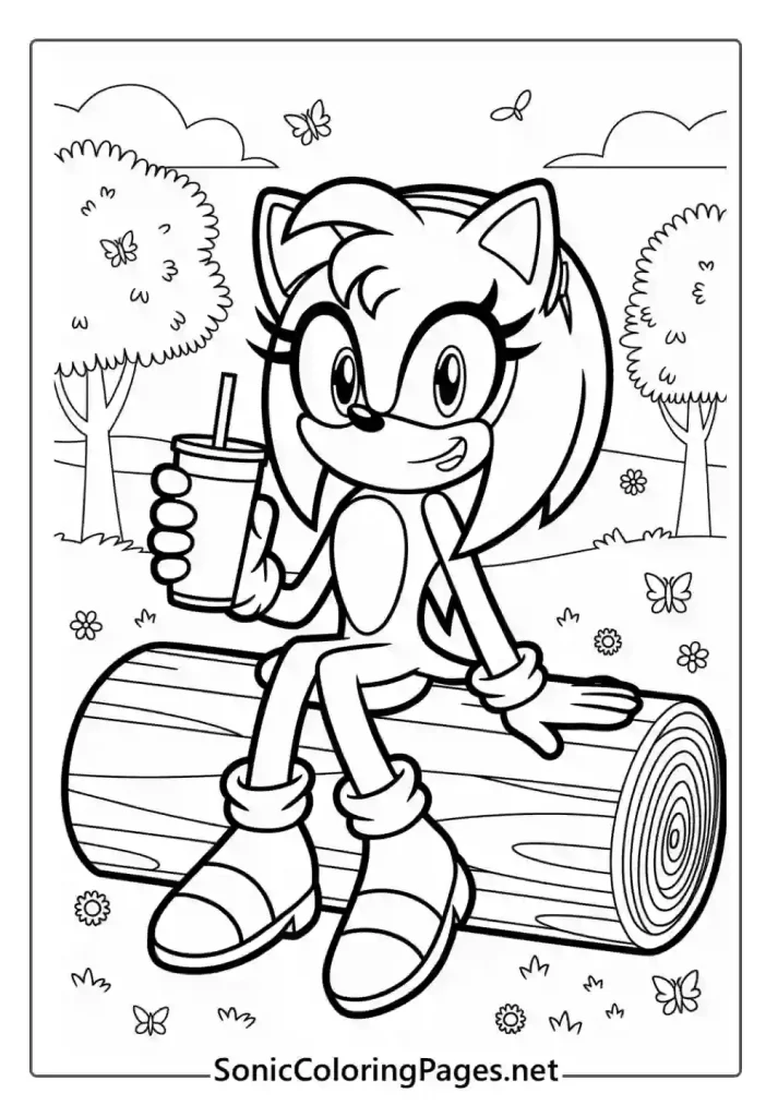 Amy Sonic Coloring Pages Sheet 12 - soniccoloringpages.net