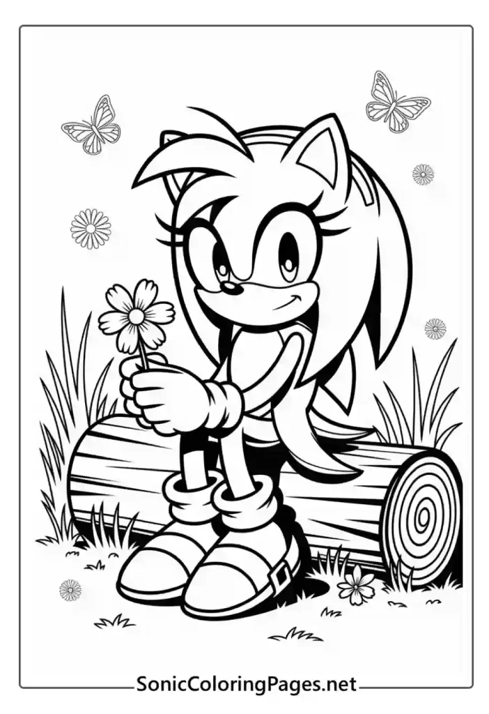 Amy Sonic Coloring Pages Sheet 9 - soniccoloringpages.net