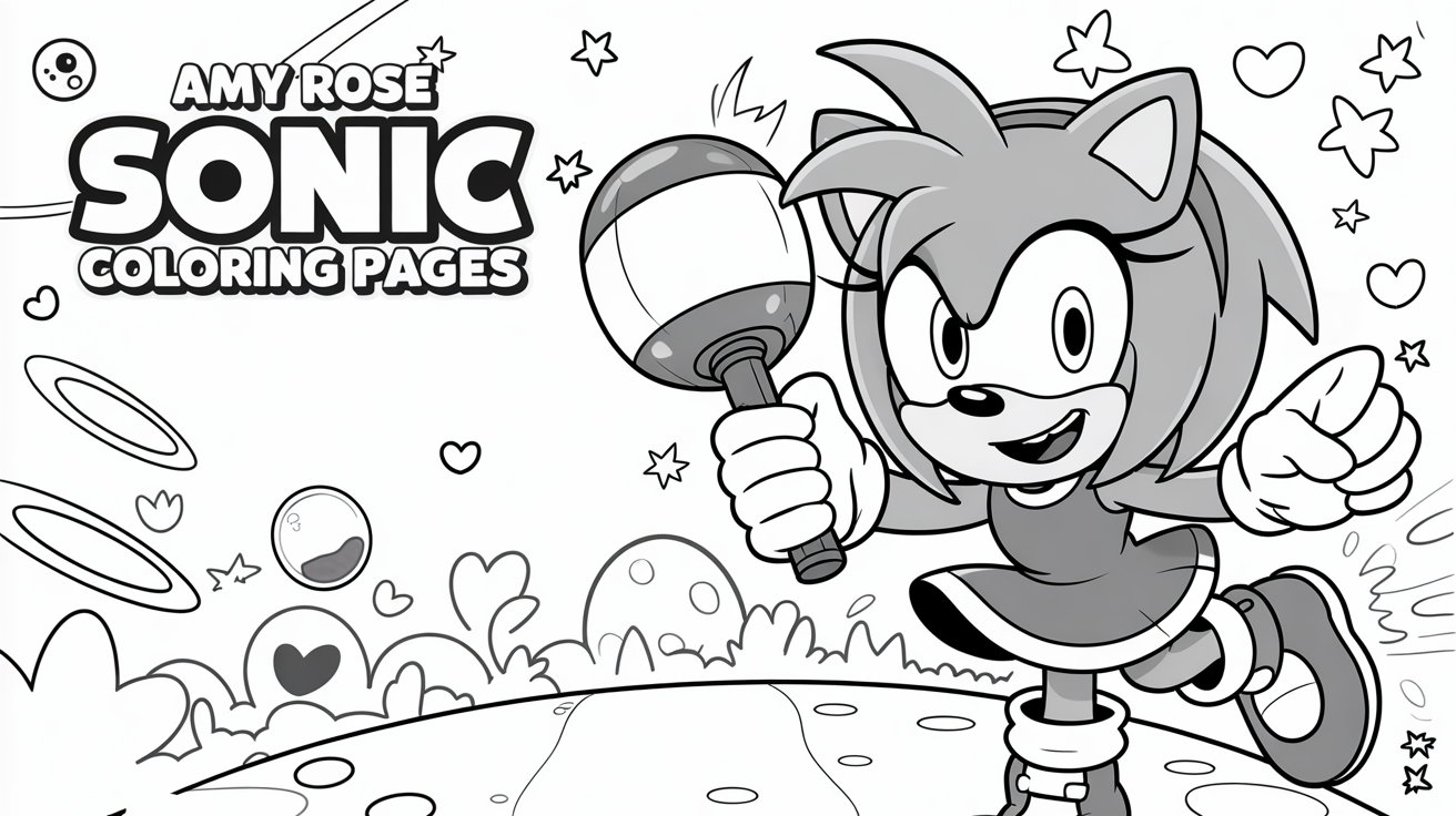 Amy Rose Coloring Pages Featured Image